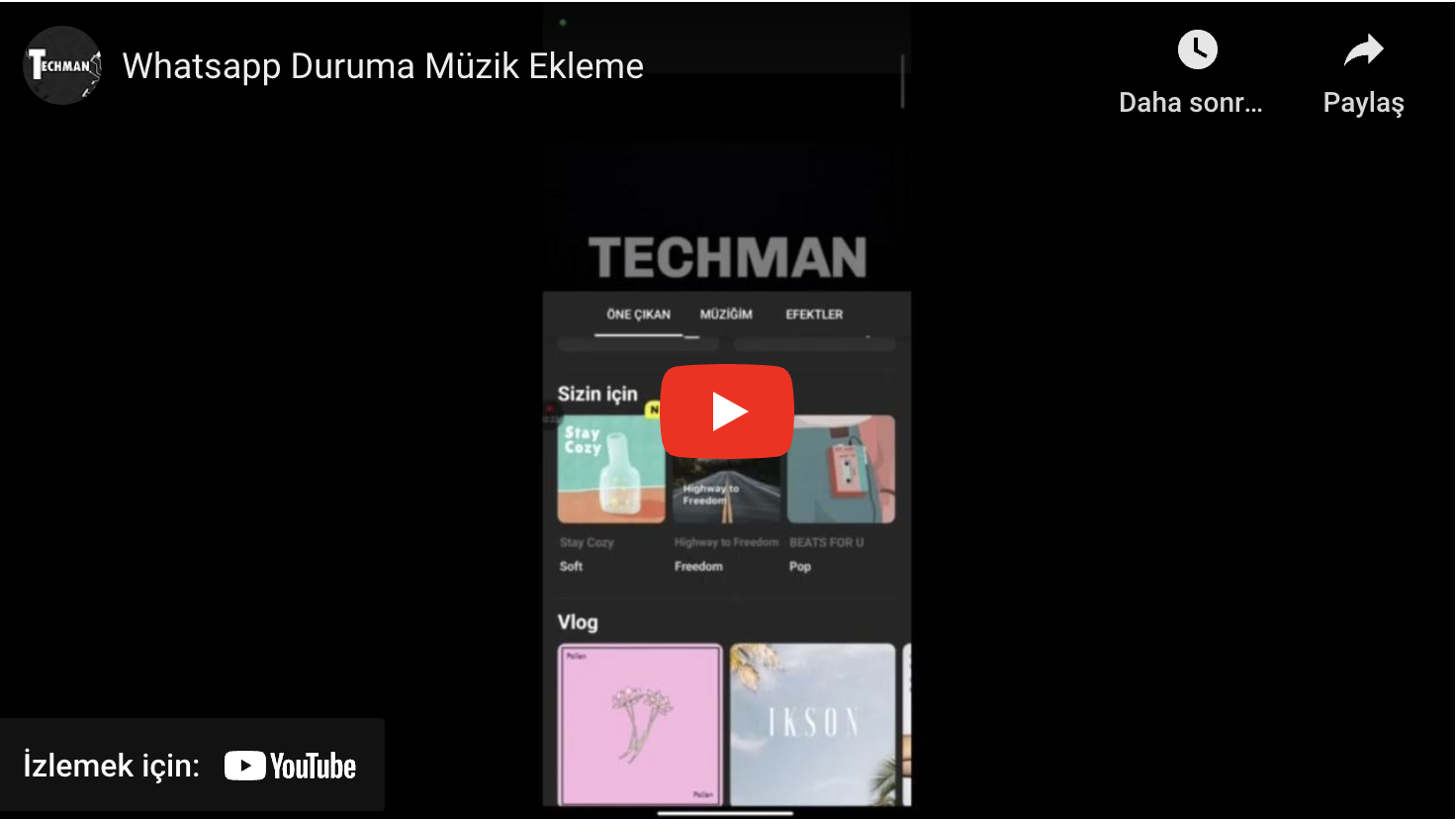 Whatsapp Duruma Müzik Ekleme Kolaylığı