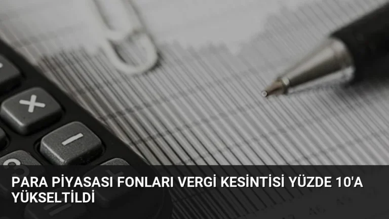 Para Piyasası Fonları Vergi Kesintisi Yüzde 10’a Yükseltildi