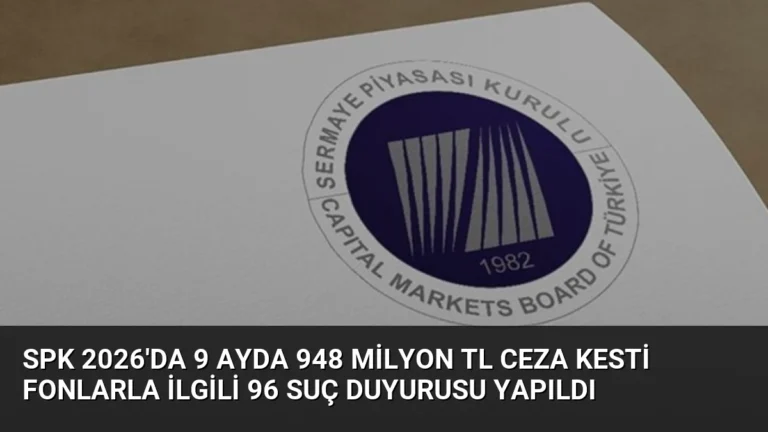 SPK 2026’da 9 Ayda 948 Milyon TL Ceza Kesti Fonlarla İlgili 96 Suç Duyurusu Yapıldı